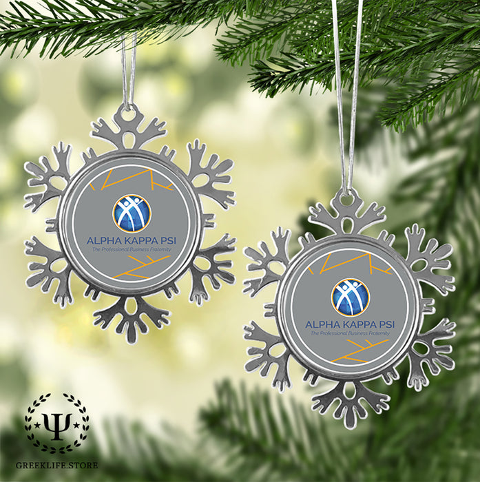 Alpha Kappa Psi Christmas Ornament - Snowflake Metal