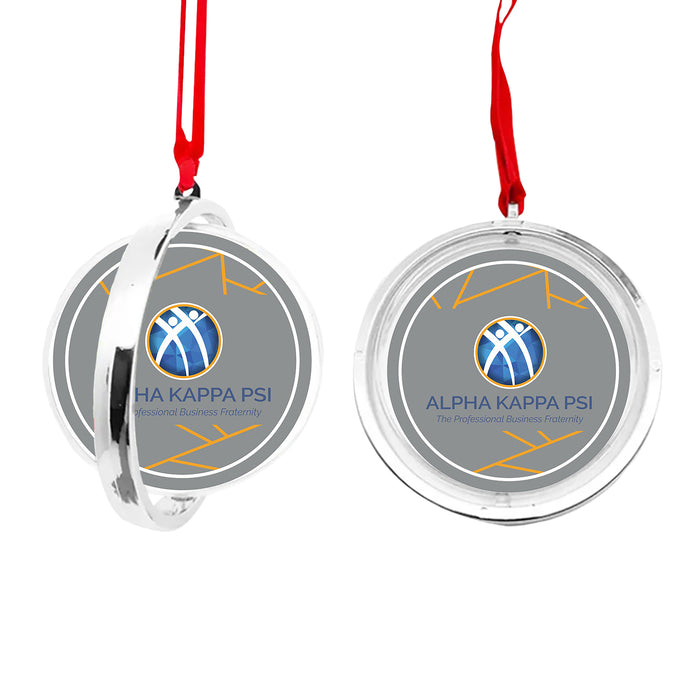 Alpha Kappa Psi Christmas Reversible Flat Round Ornament