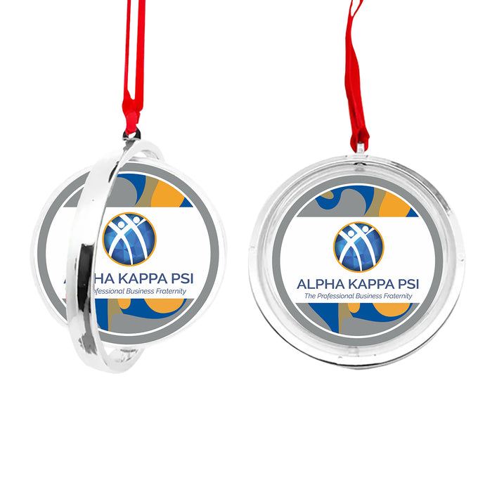 Alpha Kappa Psi Christmas Reversible Flat Round Ornament
