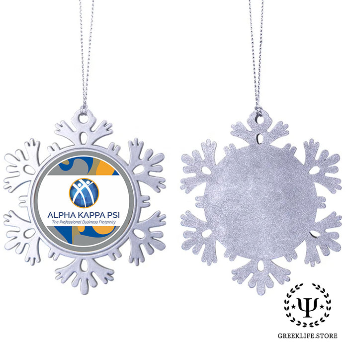 Alpha Kappa Psi Christmas Ornament - Snowflake Metal