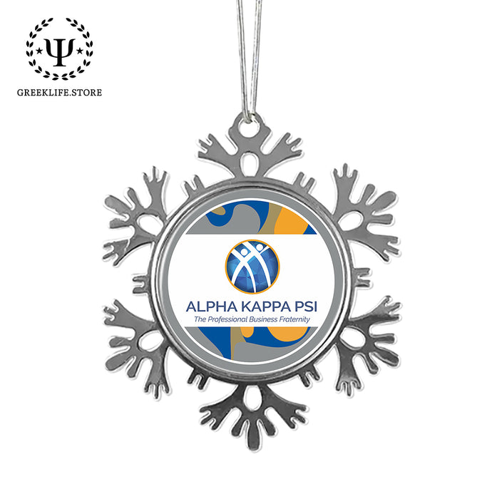 Alpha Kappa Psi Christmas Ornament - Snowflake Metal