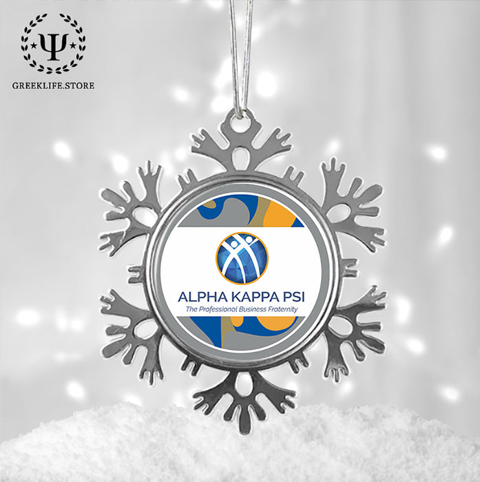 Alpha Kappa Psi Christmas Ornament - Snowflake Metal