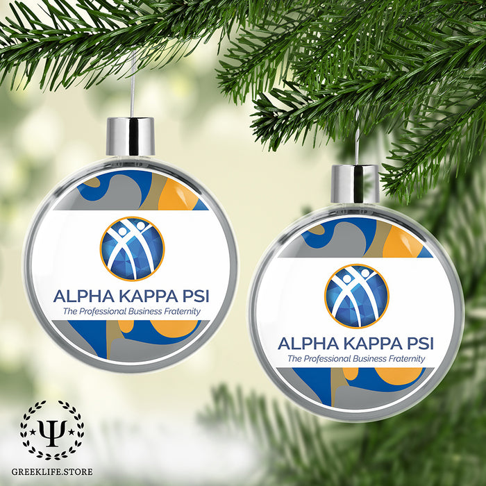 Alpha Kappa Psi Christmas Ornament Flat Round