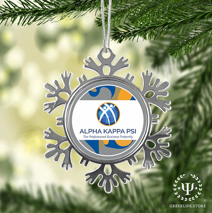 Alpha Kappa Psi Christmas Ornament - Snowflake Metal