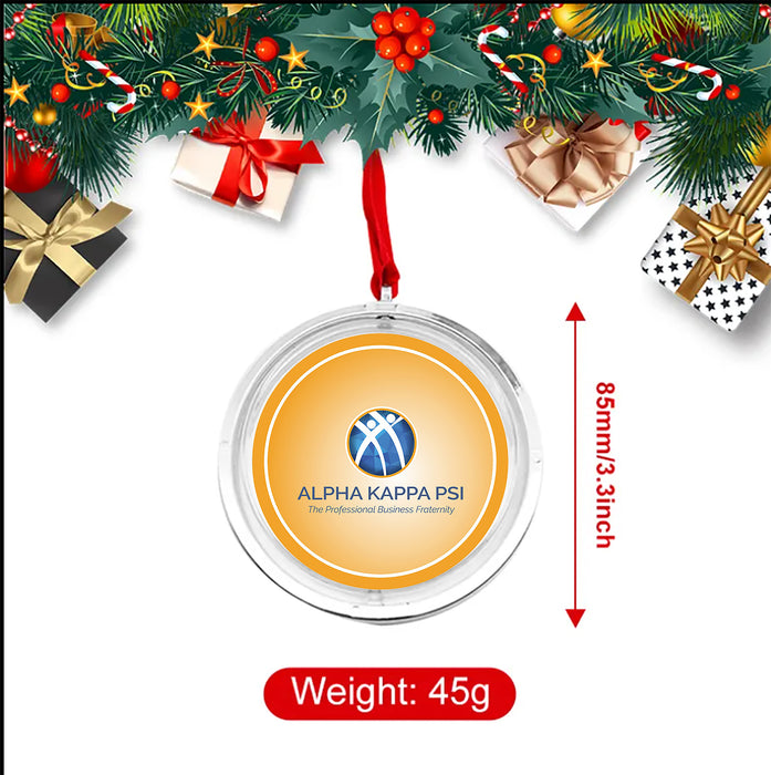 Alpha Kappa Psi Christmas Reversible Flat Round Ornament