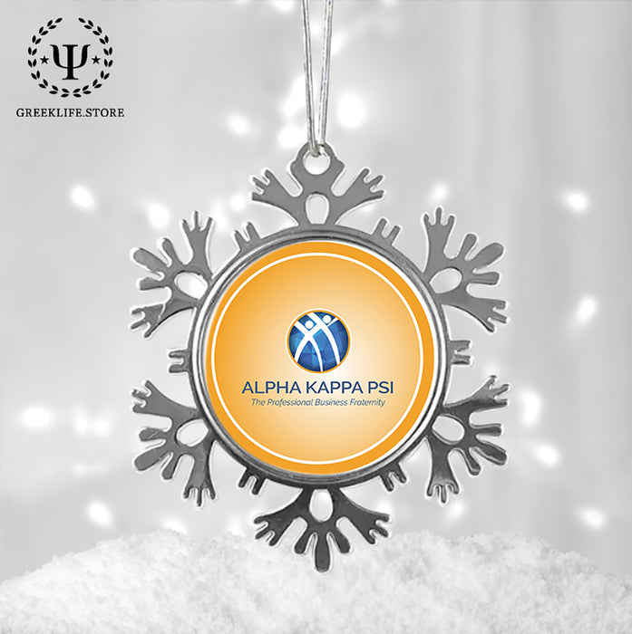 Alpha Kappa Psi Christmas Ornament - Snowflake Metal