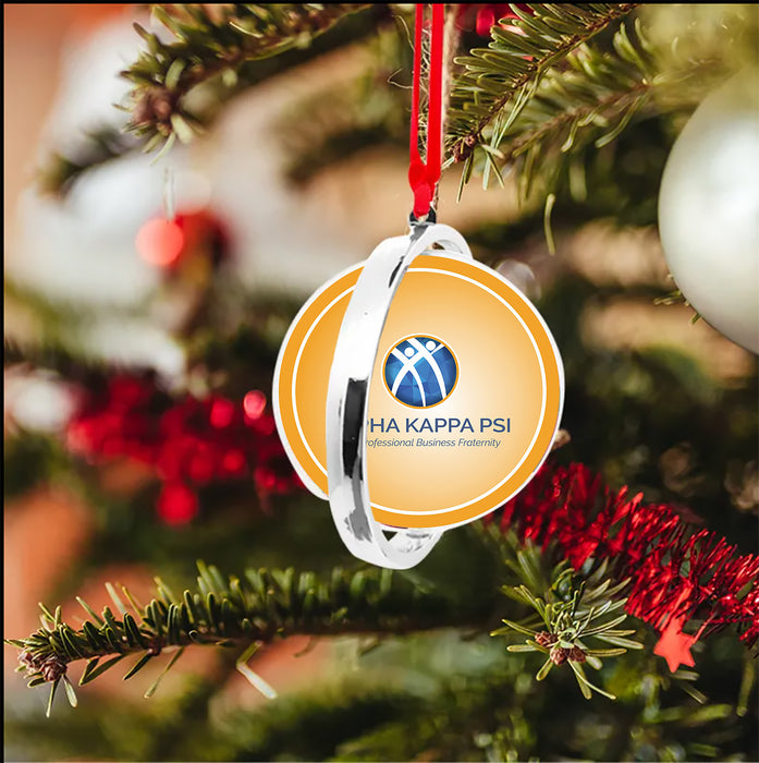 Alpha Kappa Psi Christmas Reversible Flat Round Ornament
