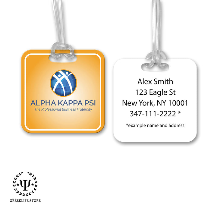 Alpha Kappa Psi Luggage Bag Tag (square)