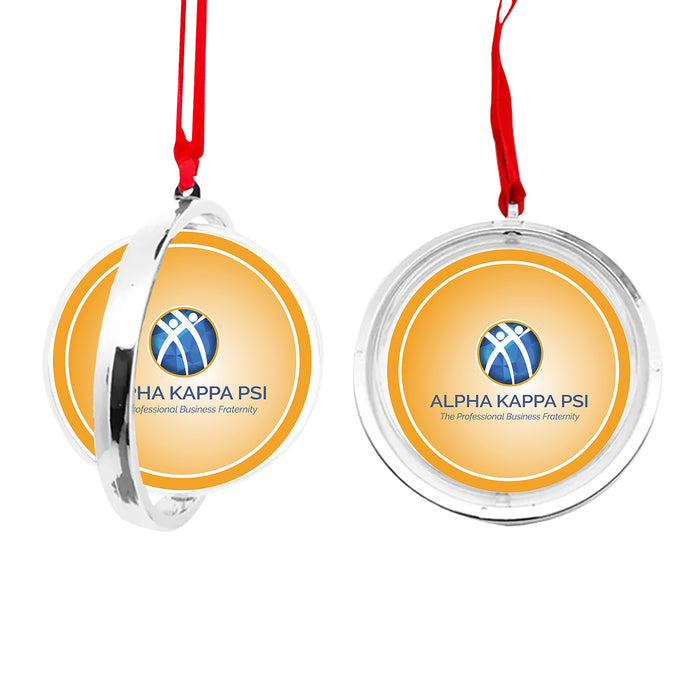 Alpha Kappa Psi Christmas Reversible Flat Round Ornament