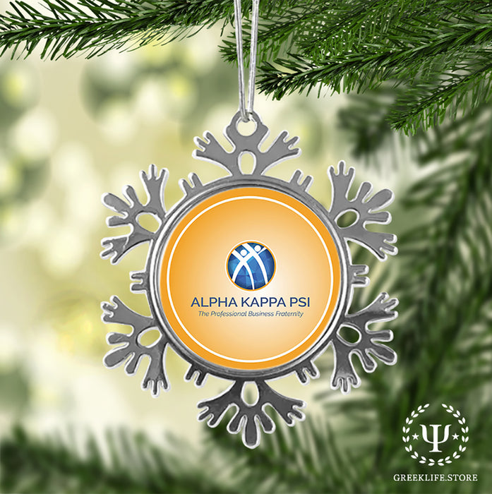 Alpha Kappa Psi Christmas Ornament - Snowflake Metal