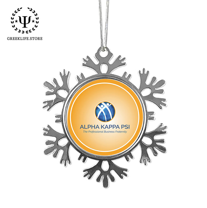 Alpha Kappa Psi Christmas Ornament - Snowflake Metal