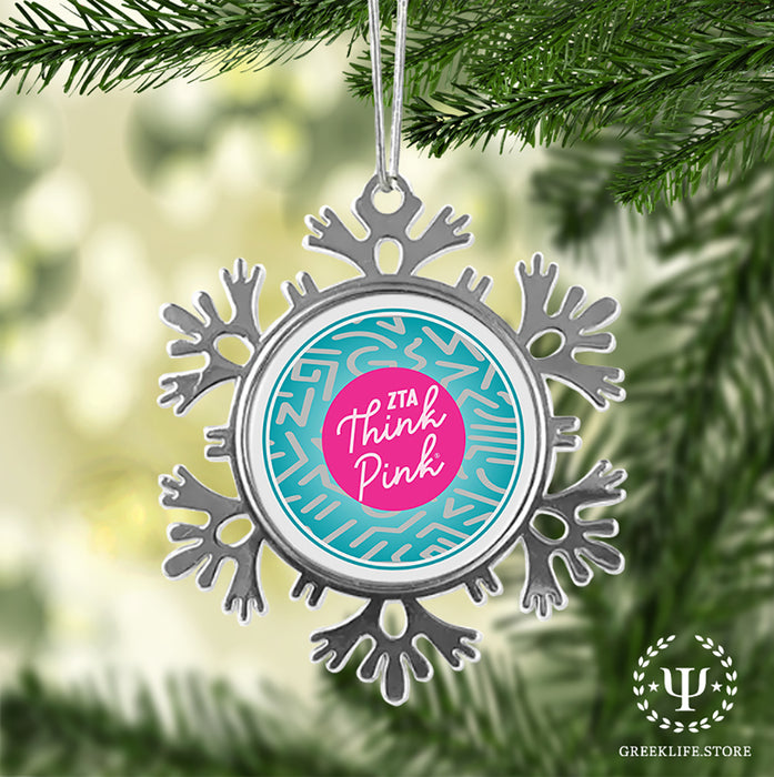 Zeta Tau Alpha Christmas Ornament - Snowflake Metal
