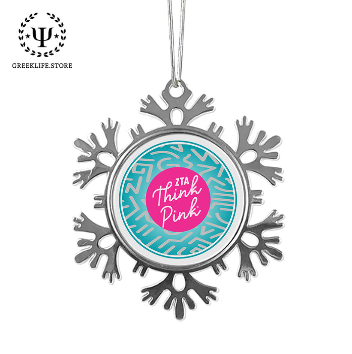 Zeta Tau Alpha Christmas Ornament - Snowflake Metal