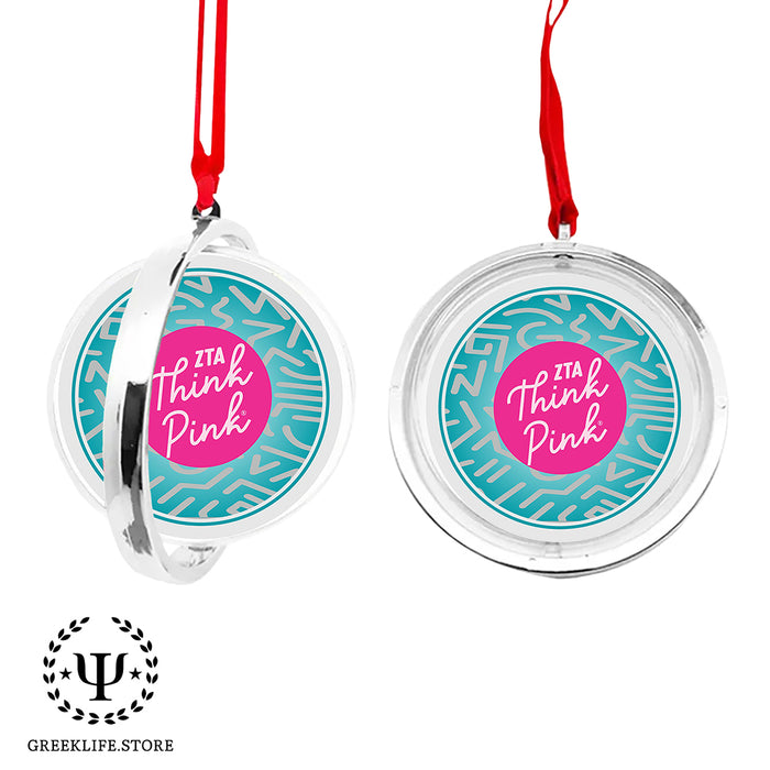 Zeta Tau Alpha Christmas Reversible Flat Round Ornament
