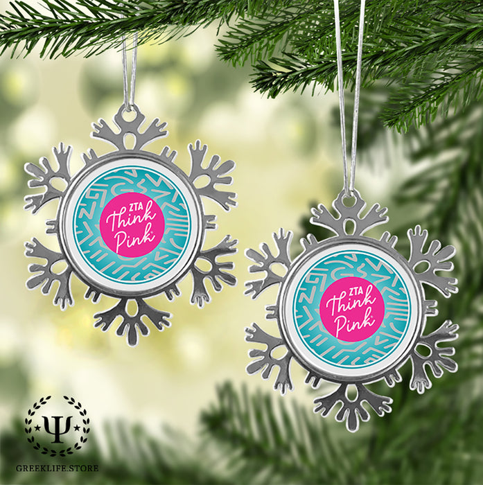 Zeta Tau Alpha Christmas Ornament - Snowflake Metal