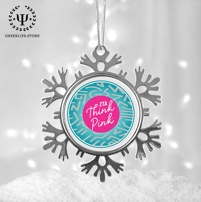 Zeta Tau Alpha Christmas Ornament - Snowflake Metal
