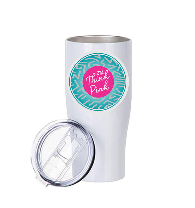 Zeta Tau Alpha Stainless Steel Tumbler - 20oz - Ringed Base