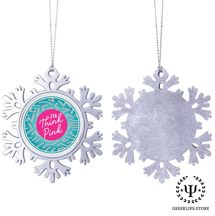 Zeta Tau Alpha Christmas Ornament - Snowflake Metal