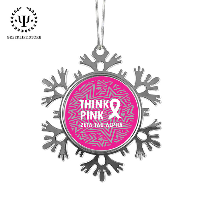 Zeta Tau Alpha Christmas Ornament - Snowflake Metal