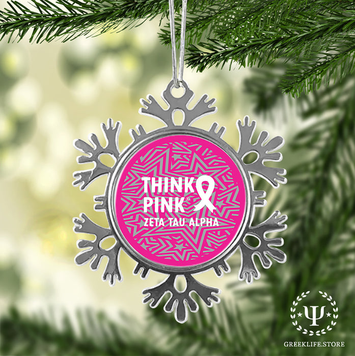 Zeta Tau Alpha Christmas Ornament - Snowflake Metal