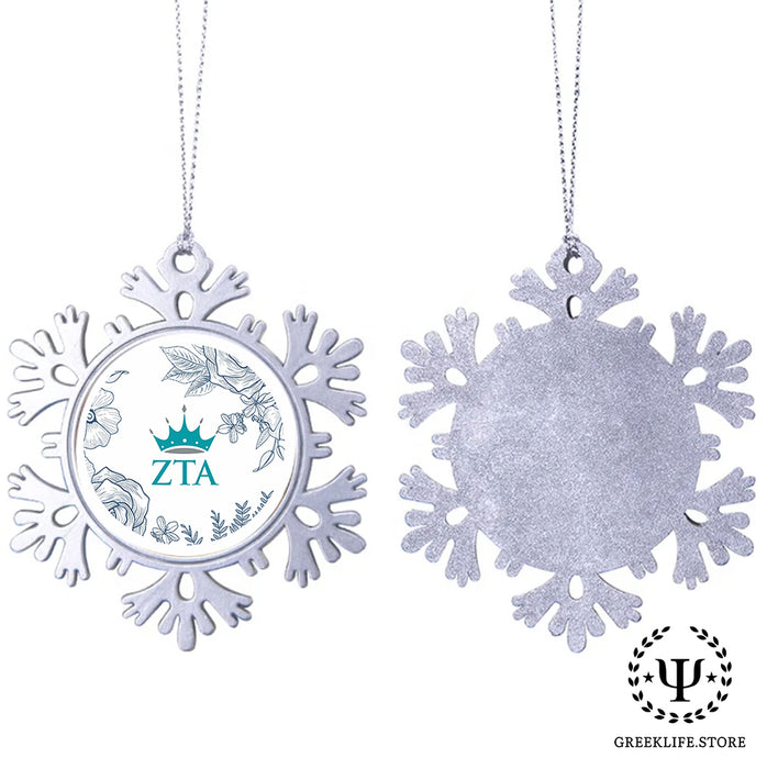Zeta Tau Alpha Christmas Ornament - Snowflake Metal