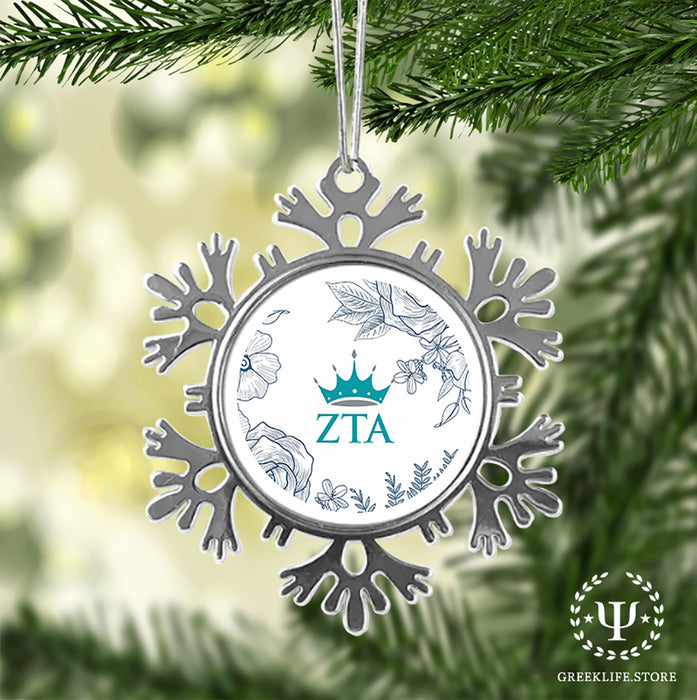 Zeta Tau Alpha Christmas Ornament - Snowflake Metal