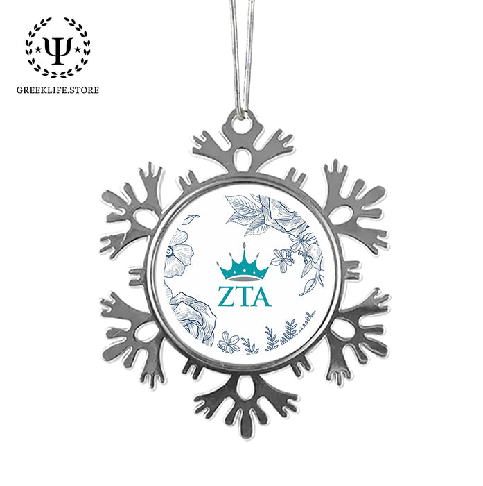 Zeta Tau Alpha Christmas Ornament - Snowflake Metal