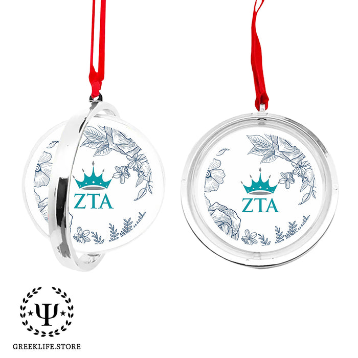 Zeta Tau Alpha Christmas Reversible Flat Round Ornament