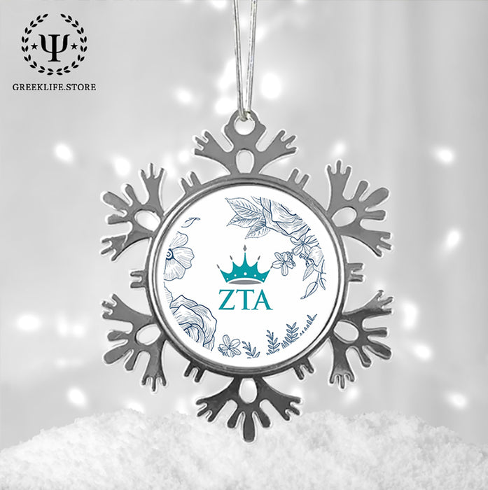 Zeta Tau Alpha Christmas Ornament - Snowflake Metal
