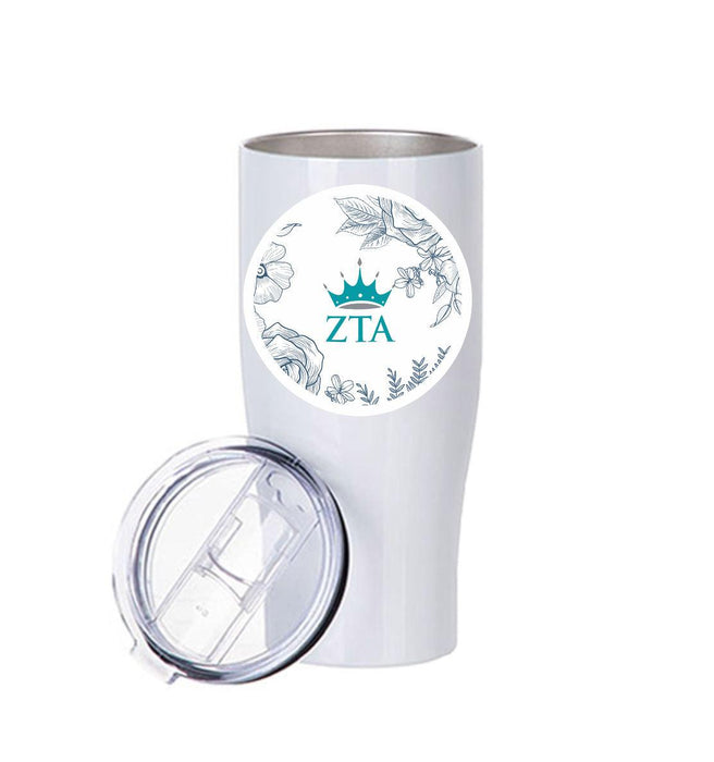 Zeta Tau Alpha Stainless Steel Tumbler - 20oz - Ringed Base