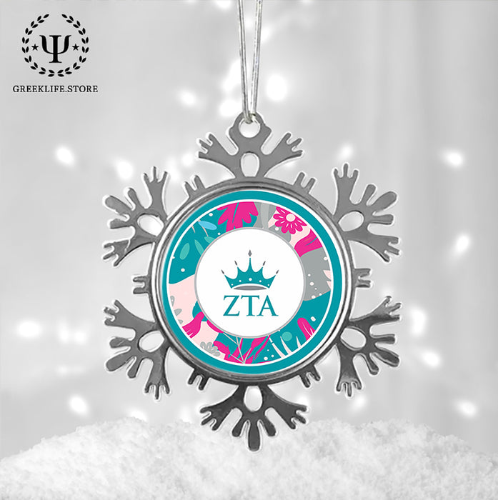 Zeta Tau Alpha Christmas Ornament - Snowflake Metal