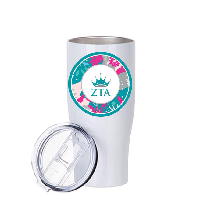 Zeta Tau Alpha Stainless Steel Tumbler - 20oz - Ringed Base