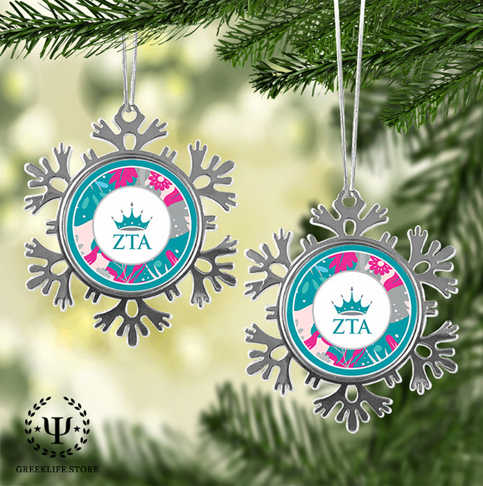 Zeta Tau Alpha Christmas Ornament - Snowflake Metal