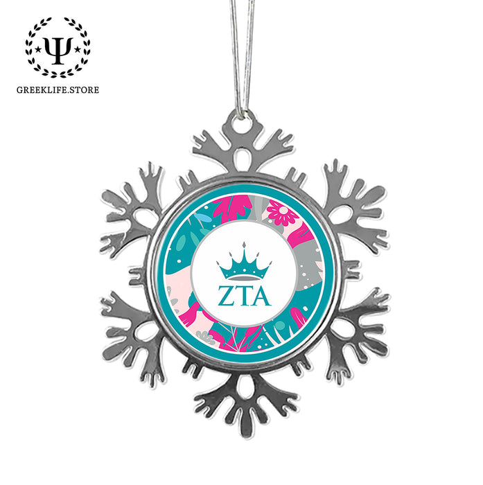 Zeta Tau Alpha Christmas Ornament - Snowflake Metal
