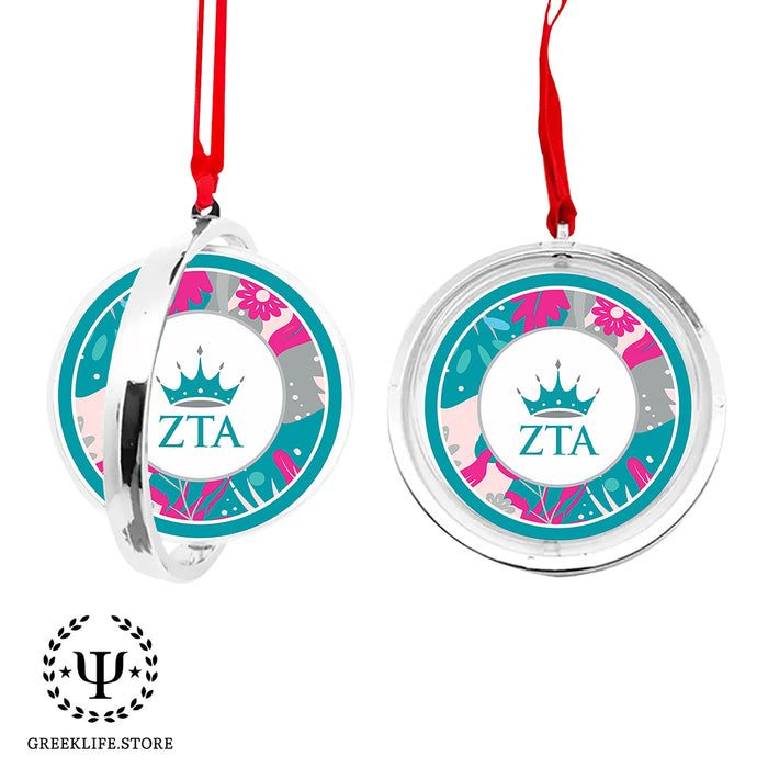 Zeta Tau Alpha Christmas Reversible Flat Round Ornament