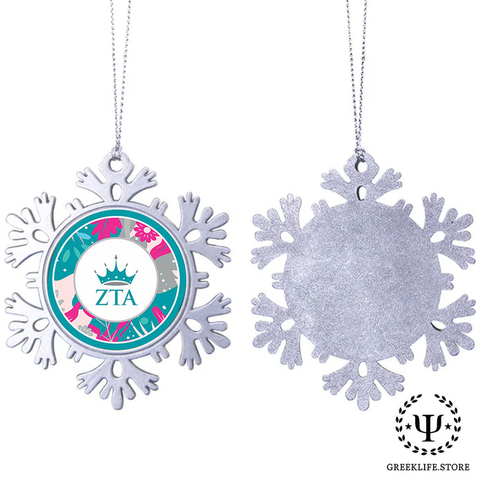Zeta Tau Alpha Christmas Ornament - Snowflake Metal