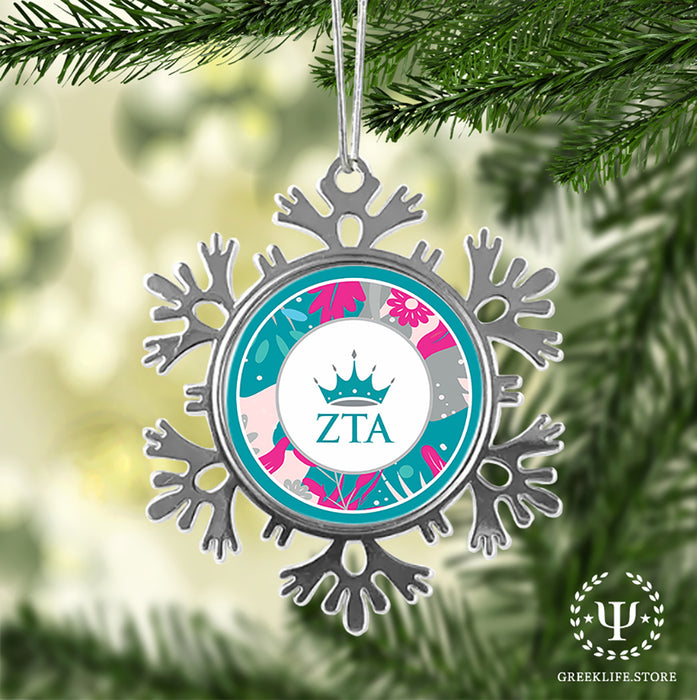 Zeta Tau Alpha Christmas Ornament - Snowflake Metal