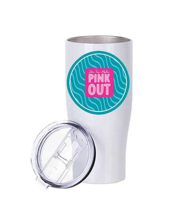 Zeta Tau Alpha Stainless Steel Tumbler - 20oz - Ringed Base