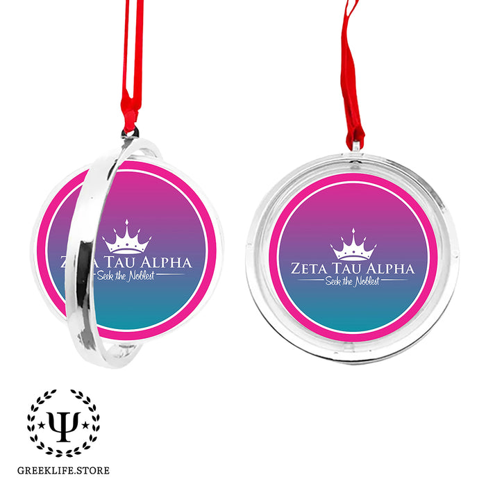 Zeta Tau Alpha Christmas Reversible Flat Round Ornament