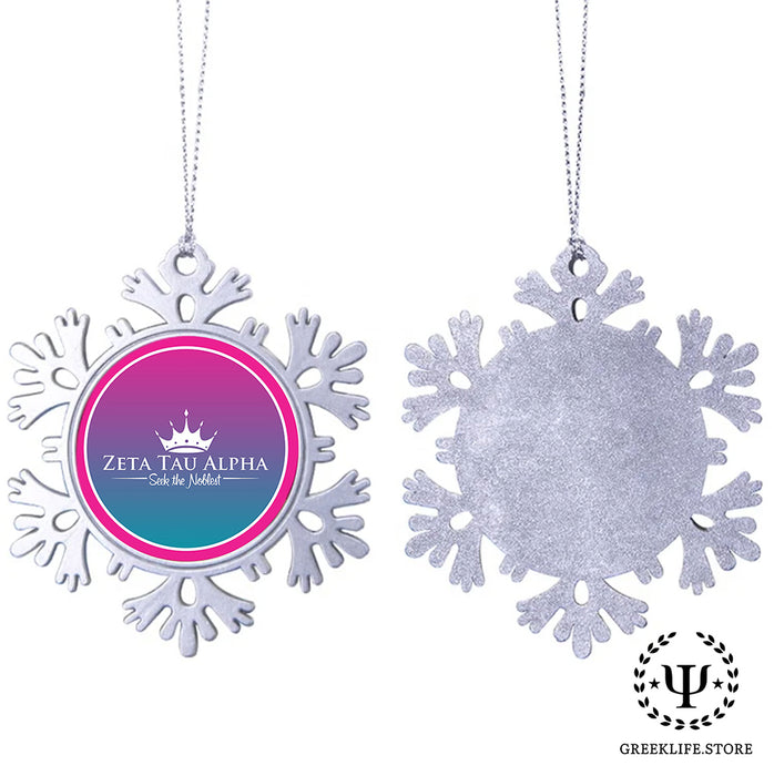 Zeta Tau Alpha Christmas Ornament - Snowflake Metal