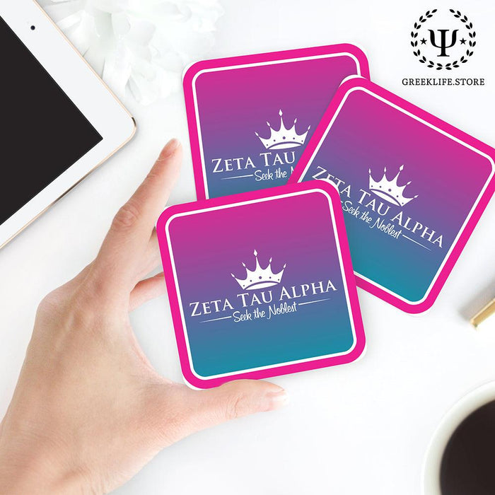 Zeta Tau Alpha Beverage Coasters Square (Set of 4)