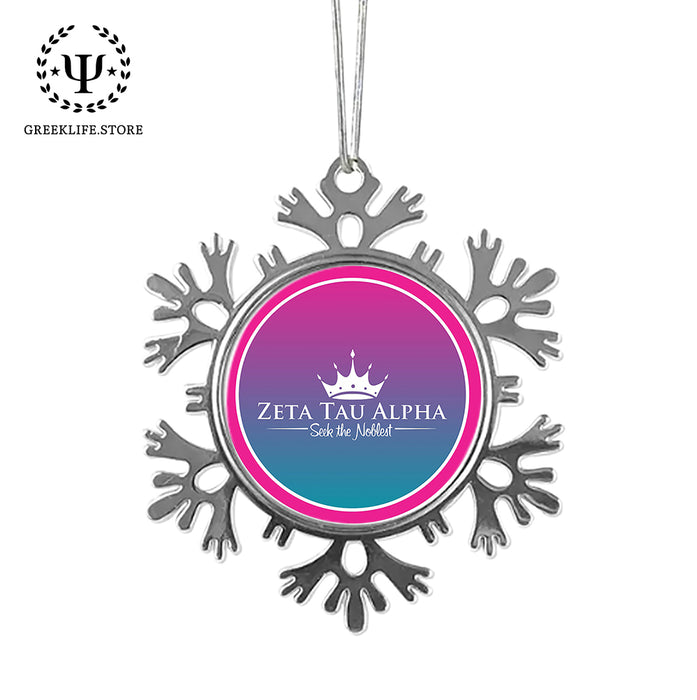 Zeta Tau Alpha Christmas Ornament - Snowflake Metal