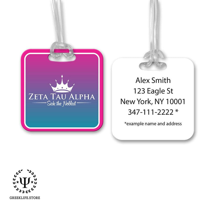 Zeta Tau Alpha Luggage Bag Tag (square)