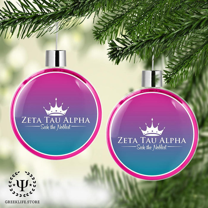 Zeta Tau Alpha Christmas Ornament Flat Round