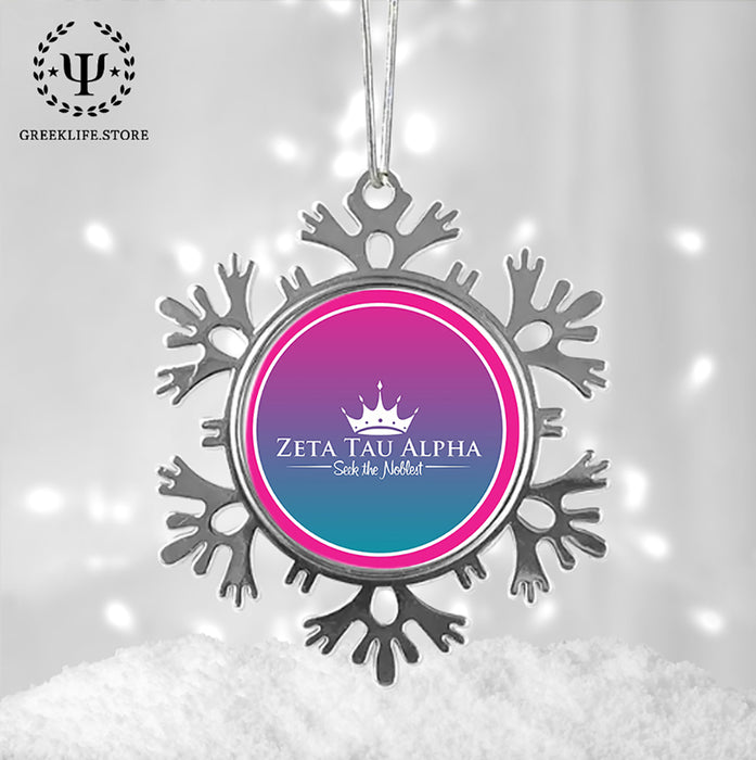 Zeta Tau Alpha Christmas Ornament - Snowflake Metal