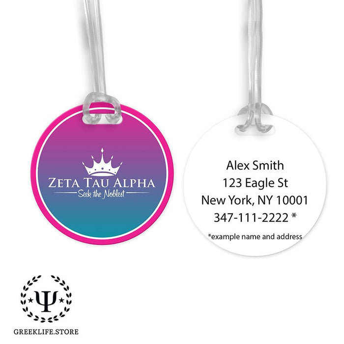 Zeta Tau Alpha Luggage Bag Tag (round)