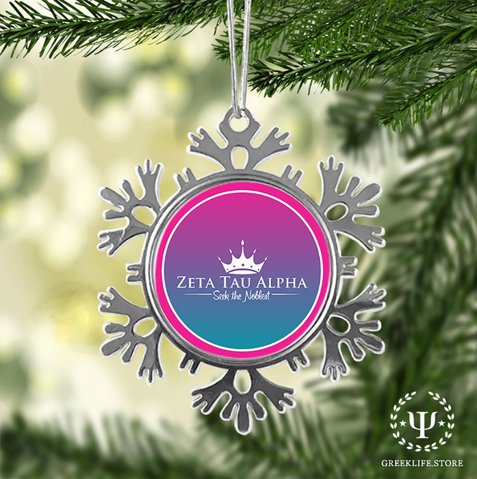 Zeta Tau Alpha Christmas Ornament - Snowflake Metal