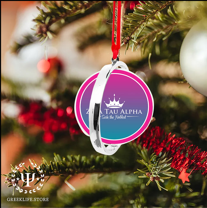 Zeta Tau Alpha Christmas Reversible Flat Round Ornament