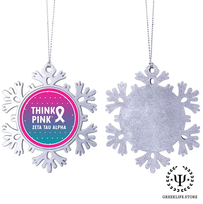Zeta Tau Alpha Christmas Ornament - Snowflake Metal