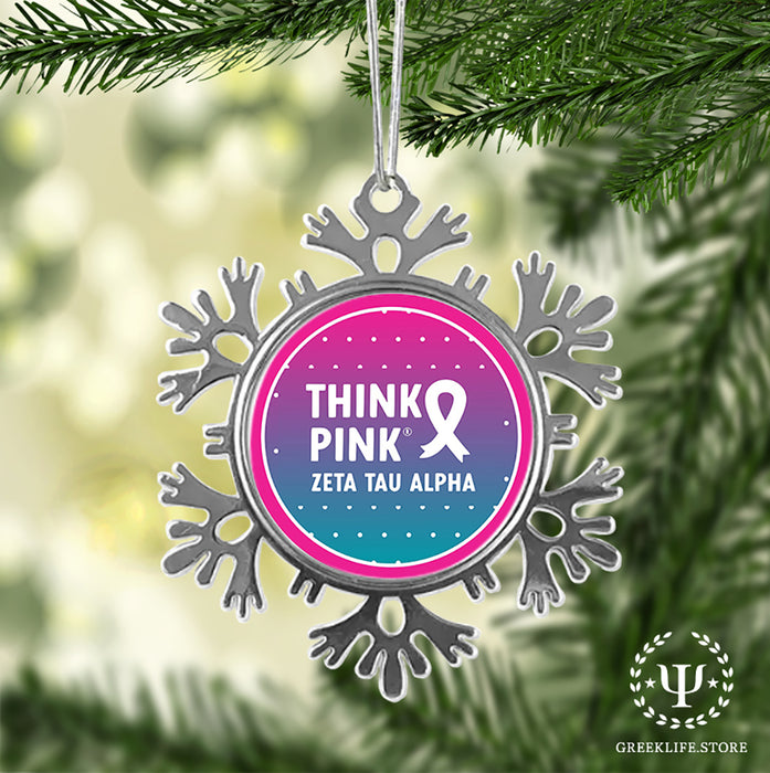 Zeta Tau Alpha Christmas Ornament - Snowflake Metal